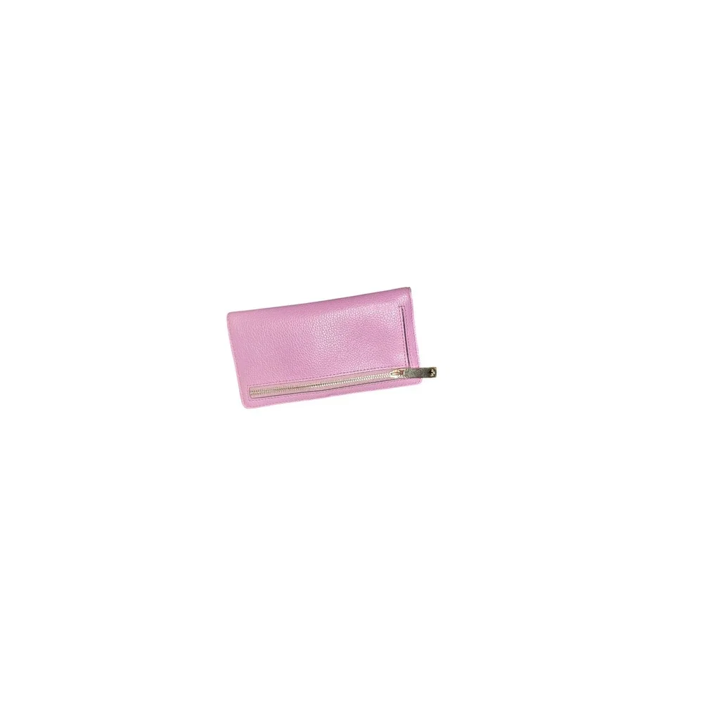 Wallet Kate Spade Pebbled Leather Slim Bifold Womens Orchid Pink